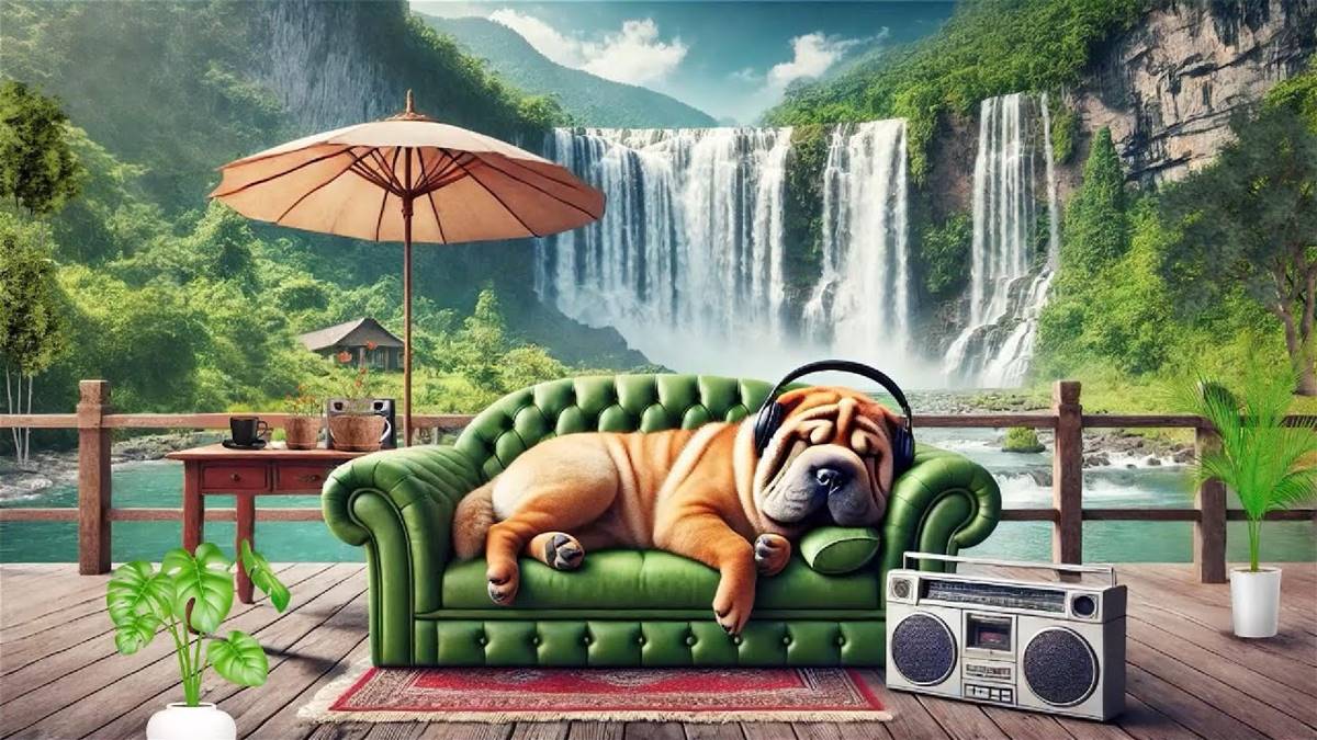 Relaxing Piano Classics with Waterfall Sounds - Music for Dogs, Reading, Work, and Sleep